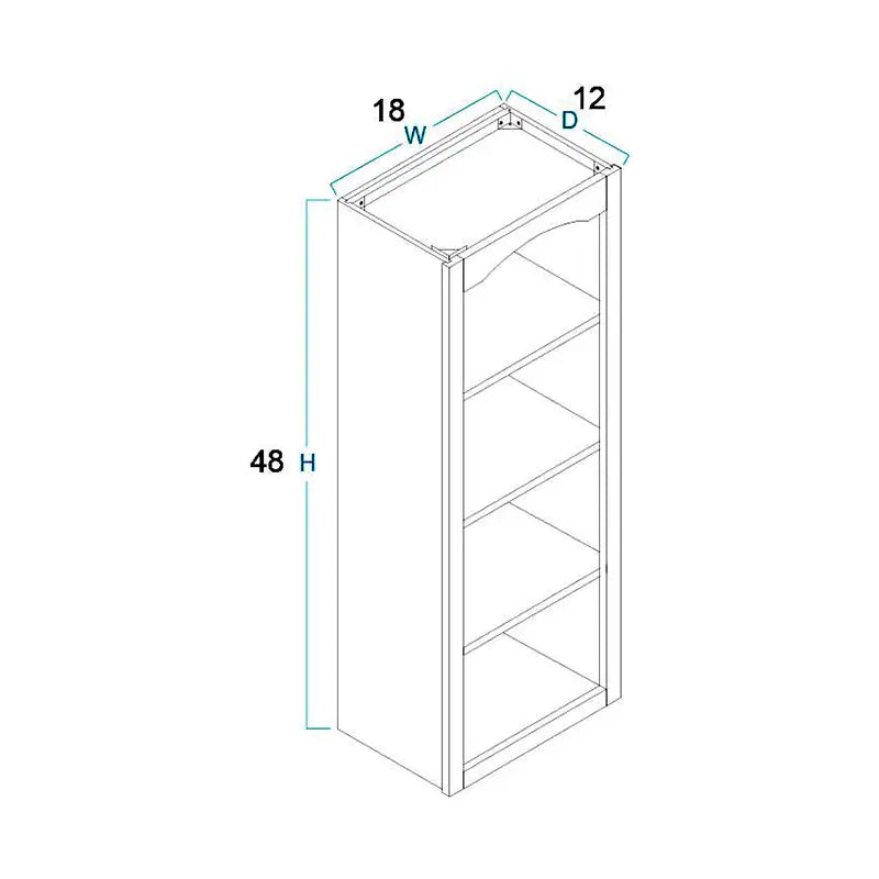 Book Case - 18"W X 48"H X 12"D