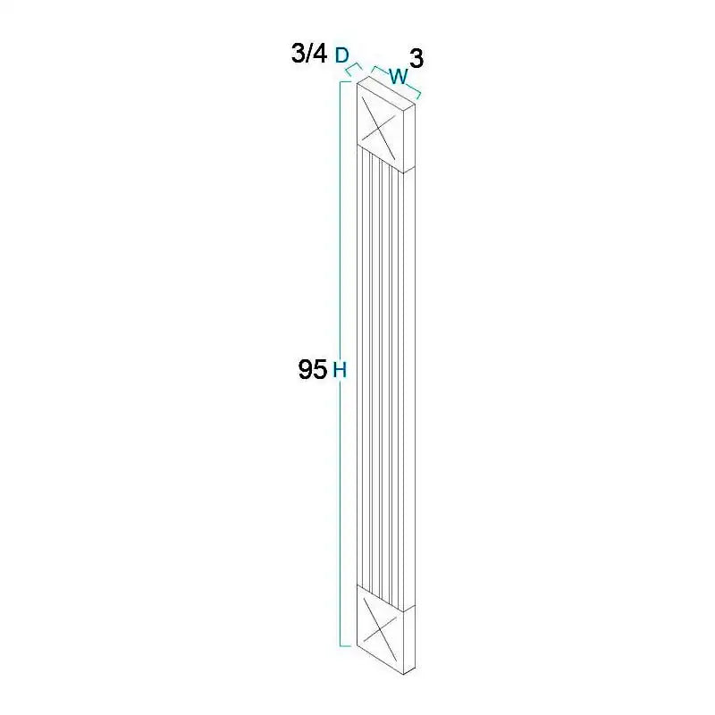 Wall Fluted Filler - 3"W X 96"H X 3/4"D