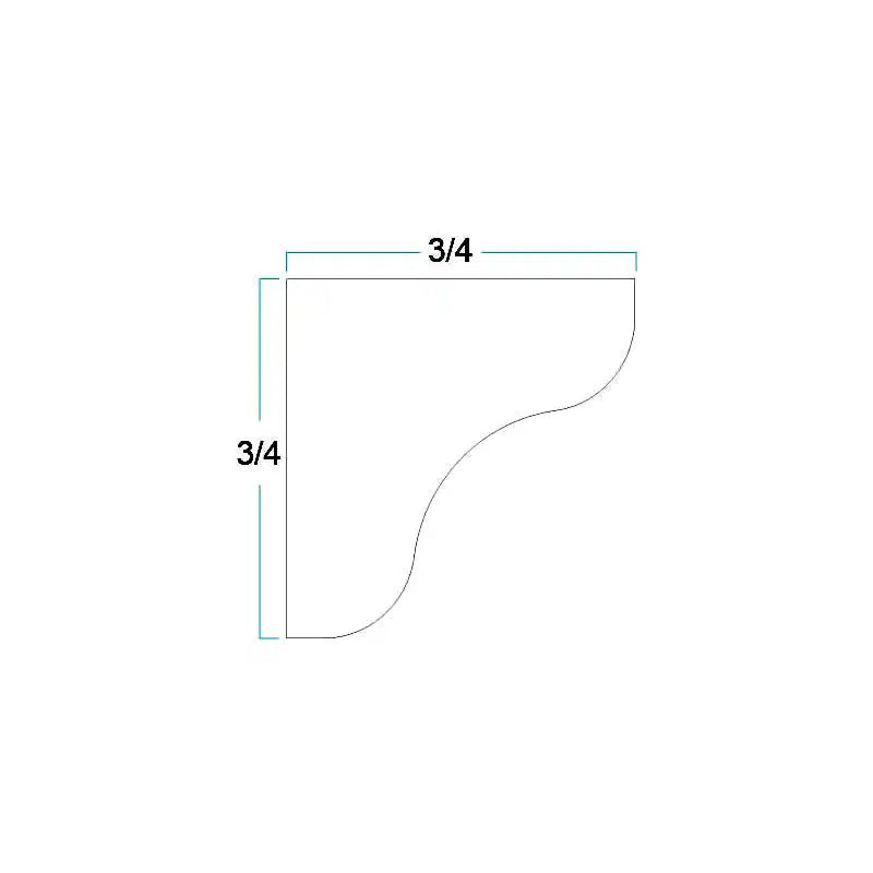 Inside Corner Moulding - 3/4"W X 96"H X 3/4"D