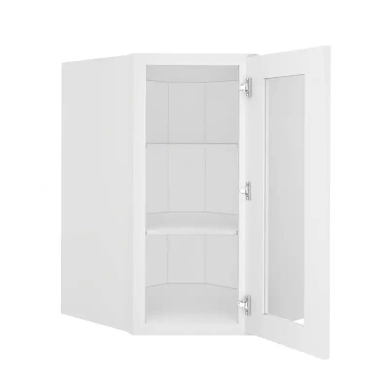 Wall Diagonal Open Frame Glass Door Cabinet - 24"W x 36"H x 12"D
Painted Interior