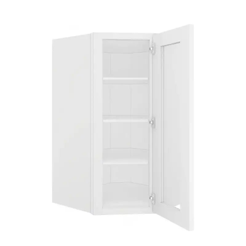 Wall Diagonal Open Frame Glass Door Cabinet - 24"W x 42"H x 12"D
Painted Interior