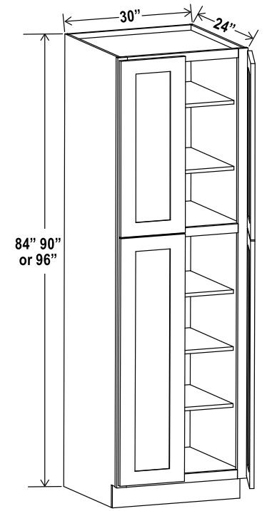 Wall Pantry - 30"W X 84"H X 24"D