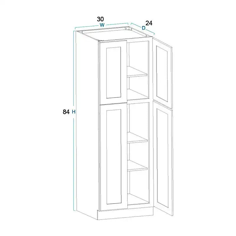 Utility Cabinet (30"W x 84"H x 24"D)