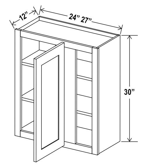 Wall Blind Corner Cabinet - 27"W X 30"H X 12"D