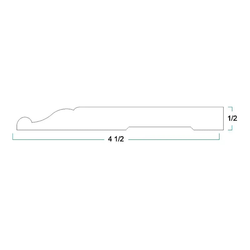 Furniture Base Moulding - 96"W X 5 1/4"H X 5/8"D