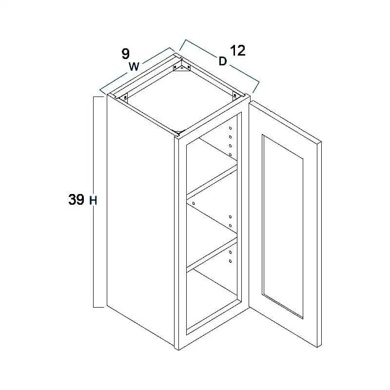 Wall Cabinet 9" x 39" x 21"