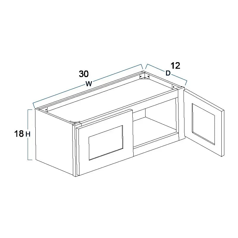Wall Cabinet - 30"W X 18"H X 12"D
