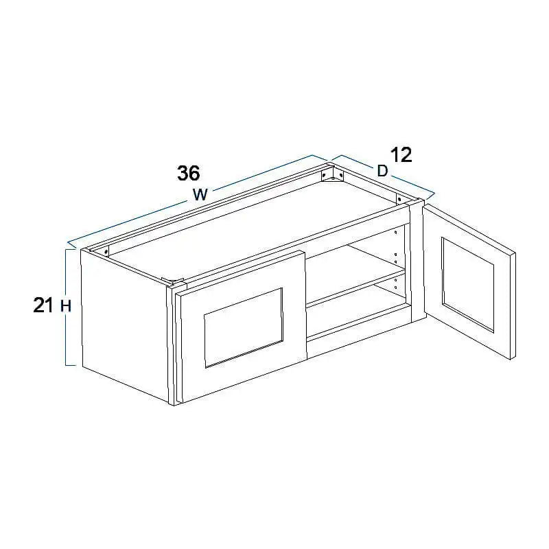 Wall Cabinet - 36"W x 21"H x 12"D