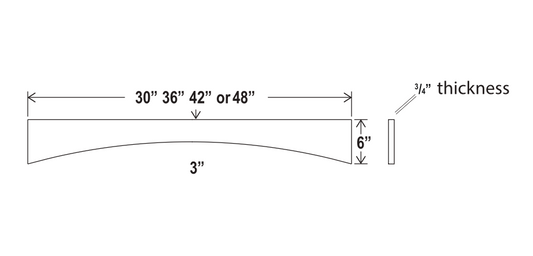 Arched Valance - 30"W x 6"H x 3/4"D