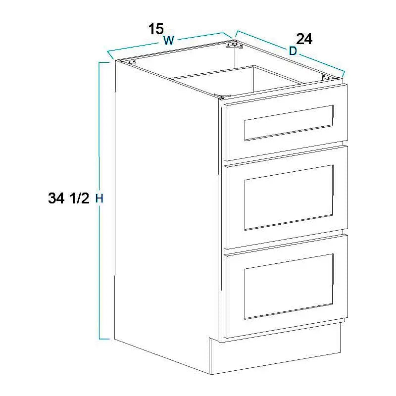 3 Drawer Base Cabinet 15"