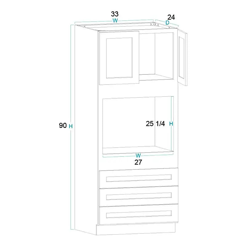Oven Cabinet (33"W x 90"H x 24"D)