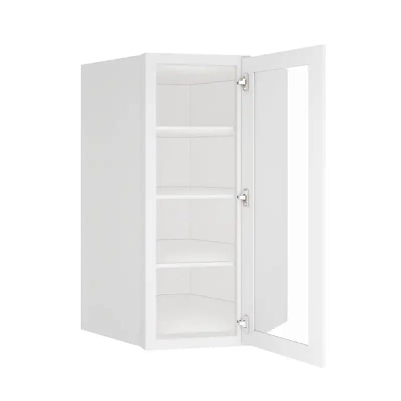Wall Diagonal Open Frame Glass Door Cabinet - 27"W x 42"H x 15"D Painted Interior
