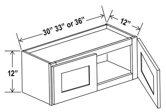 Wall Cabinet Double Door - 36"W x 12"H x 12"D