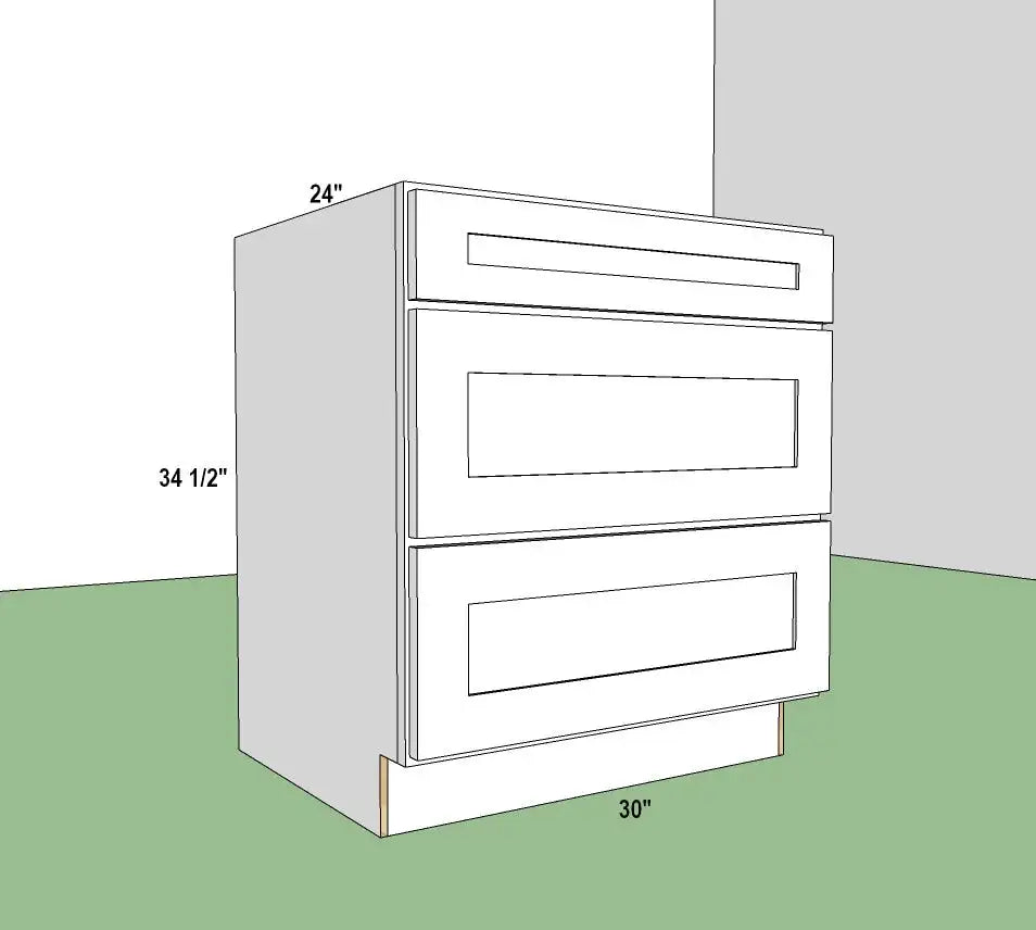 3 Drawer Base Cabinet 30"