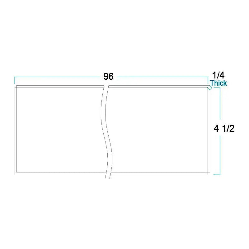Toe Kick - 96"W X 4 1/2"H X 1/4"D