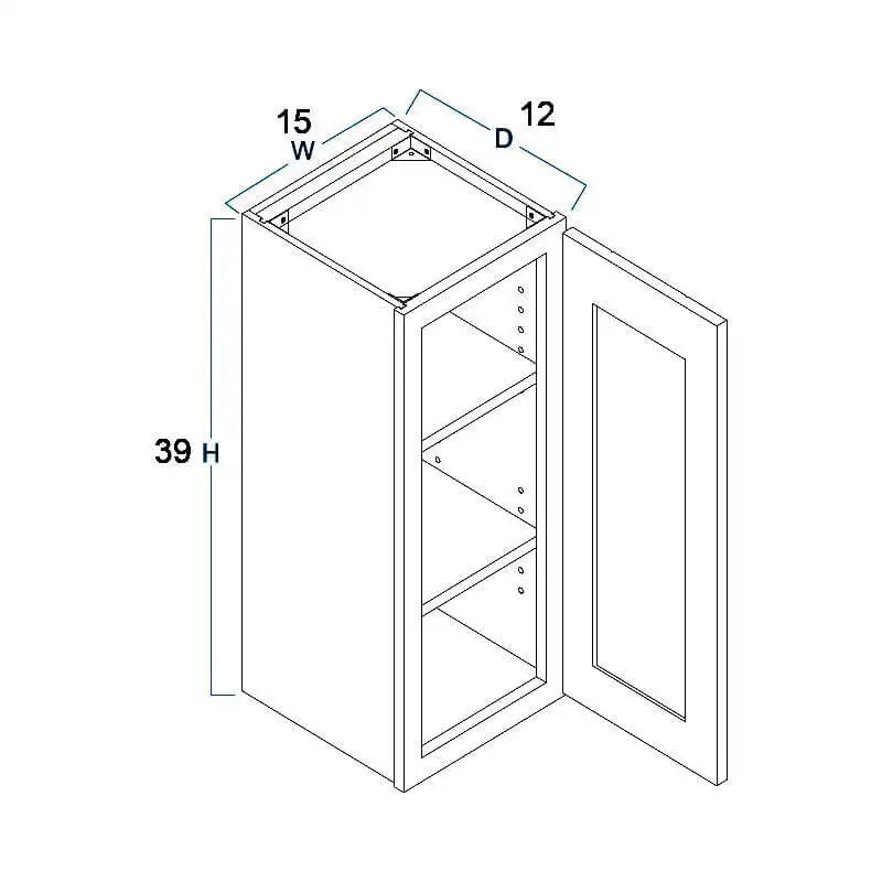Wall Cabinet 15"W x 39"H x 12"D